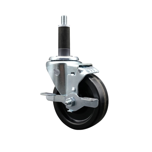 4'' Phenolic Swivel 1'' Expanding Stem Caster with Brake